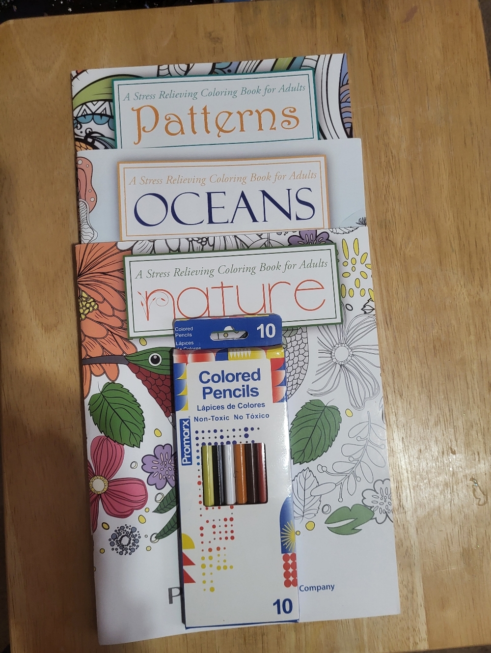 Adult Stress Relieving Coloring Book with Colored Pencils